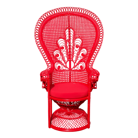 เก้าอี้หวายแท้ PISAMAI รุ่น PRINCESS CHAIR เก้าอี้นางงาม ขนาด 75*55*150 ซม. สีแดง_0